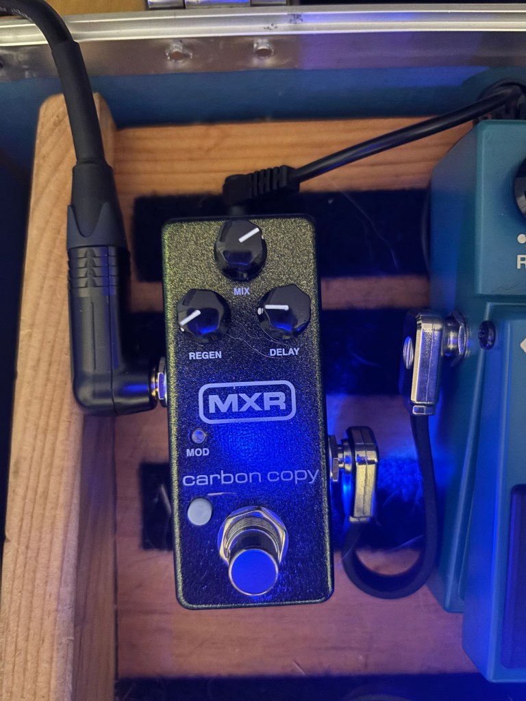 The MXR Carbon Copy Mini settings that I used to create guitar slap back in The Night Wrecker. 